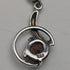 Circa 1910 British Antique Sterling Silver Double Albert Chain 37g Sterling Silver & Amber Fob